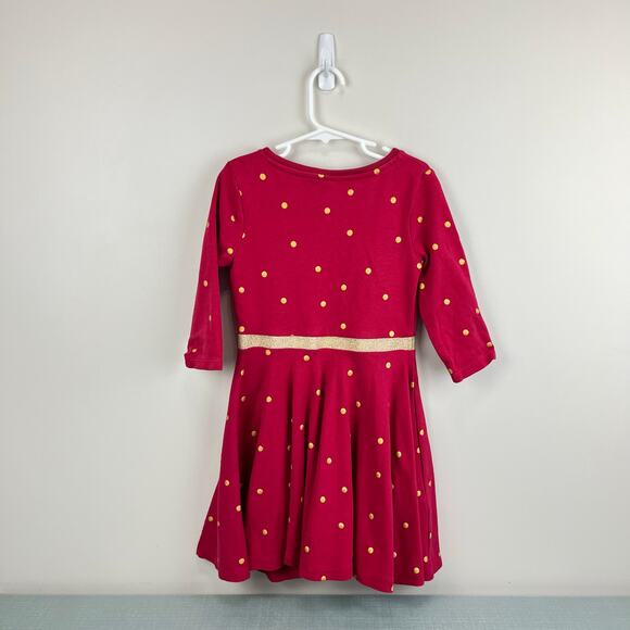 Mini Boden Gold Foil Polka Dot Twirly Skater Dress 6-7 - Picture 5 of 5